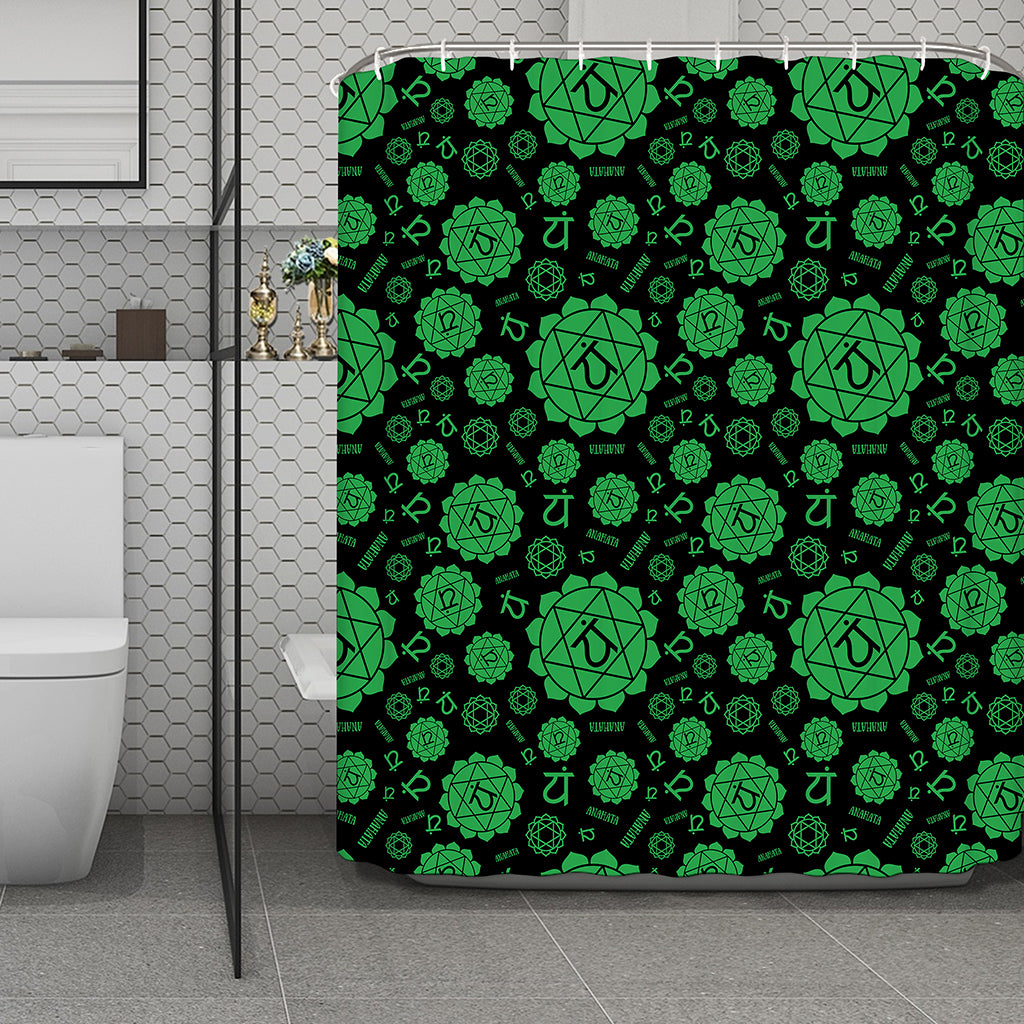 Anahata Chakra Pattern Print Polyester Shower Curtain