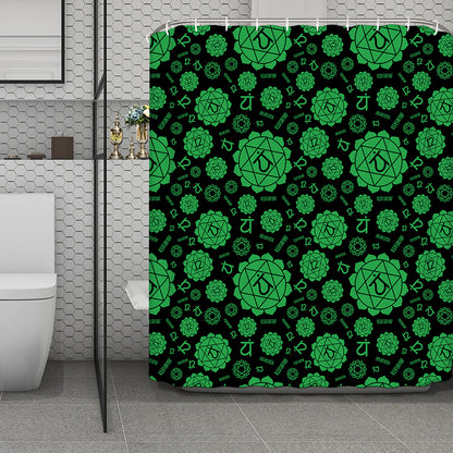 Anahata Chakra Pattern Print Polyester Shower Curtain