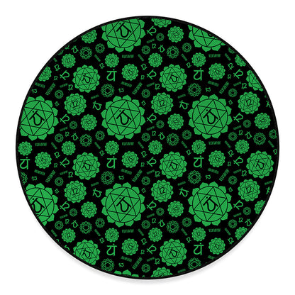 Anahata Chakra Pattern Print Round Floor Mat