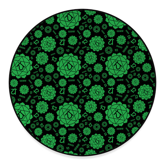 Anahata Chakra Pattern Print Round Floor Mat