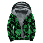 Anahata Chakra Pattern Print Sherpa Lined Zip Up Hoodie