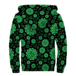 Anahata Chakra Pattern Print Sherpa Lined Zip Up Hoodie