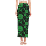 Anahata Chakra Pattern Print Side Slit Maxi Skirt