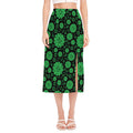 Anahata Chakra Pattern Print Side Slit Midi Skirt