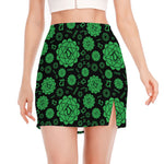 Anahata Chakra Pattern Print Side Slit Mini Skirt