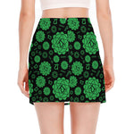 Anahata Chakra Pattern Print Side Slit Mini Skirt