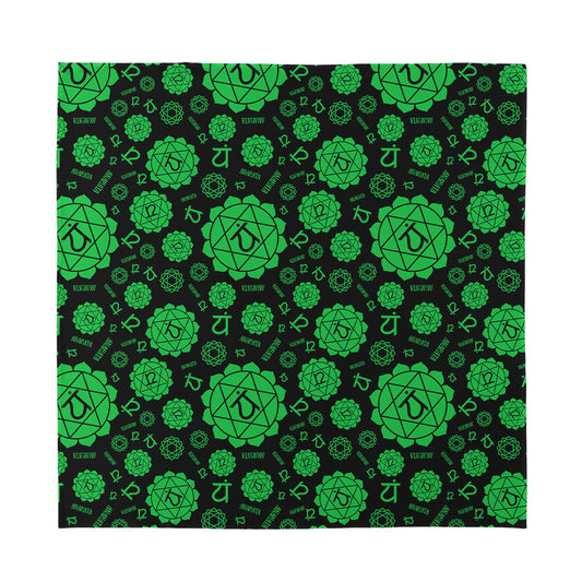 Anahata Chakra Pattern Print Silk Bandana
