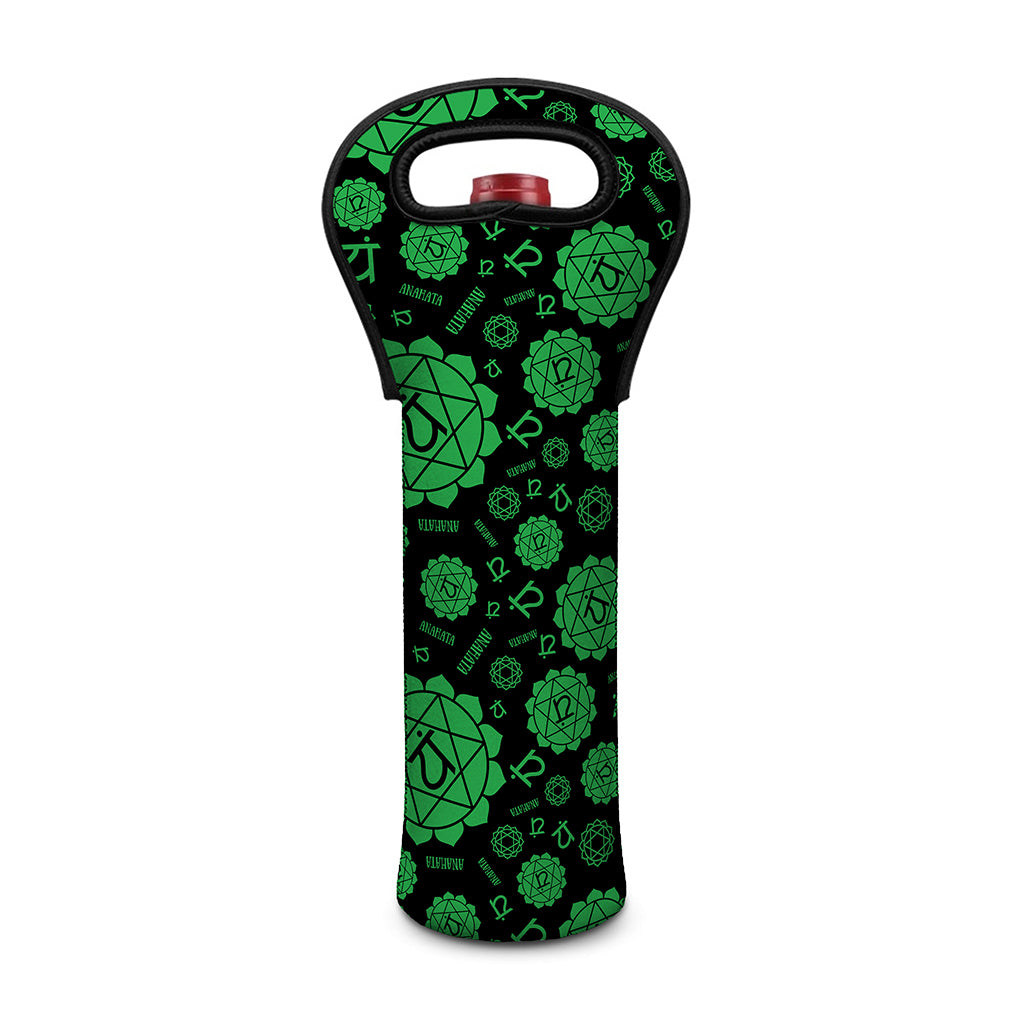 Anahata Chakra Pattern Print Single Neoprene Wine Tote