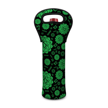 Anahata Chakra Pattern Print Single Neoprene Wine Tote