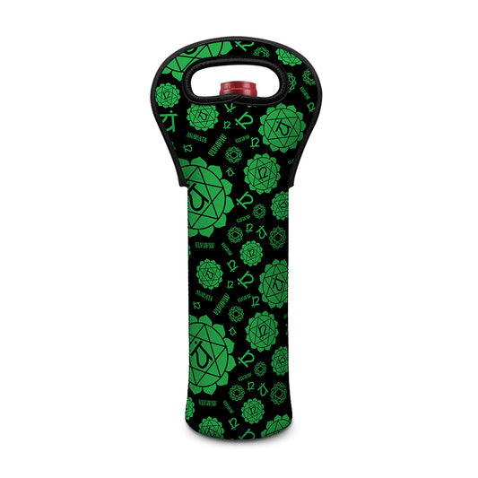 Anahata Chakra Pattern Print Single Neoprene Wine Tote