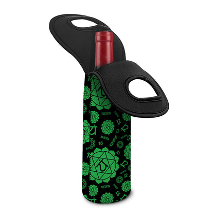 Anahata Chakra Pattern Print Single Neoprene Wine Tote