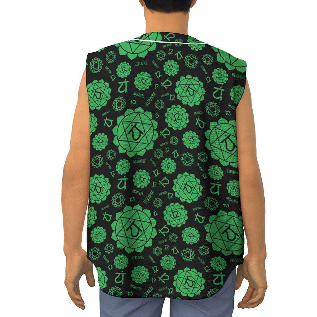 Anahata Chakra Pattern Print Sleeveless Baseball Jersey