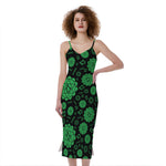Anahata Chakra Pattern Print Slim Fit Midi Cami Dress