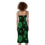 Anahata Chakra Pattern Print Slim Fit Midi Cami Dress