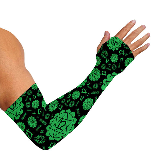 Anahata Chakra Pattern Print Sun Protection Arm Sleeves