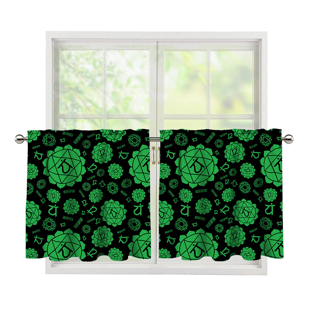 Anahata Chakra Pattern Print Tier Curtains