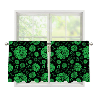 Anahata Chakra Pattern Print Tier Curtains