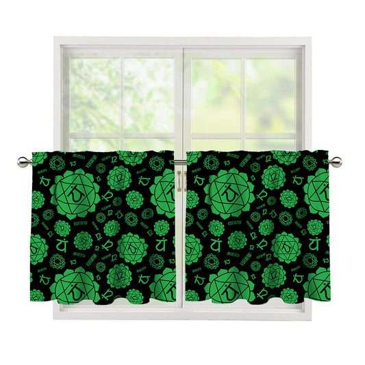 Anahata Chakra Pattern Print Tier Curtains