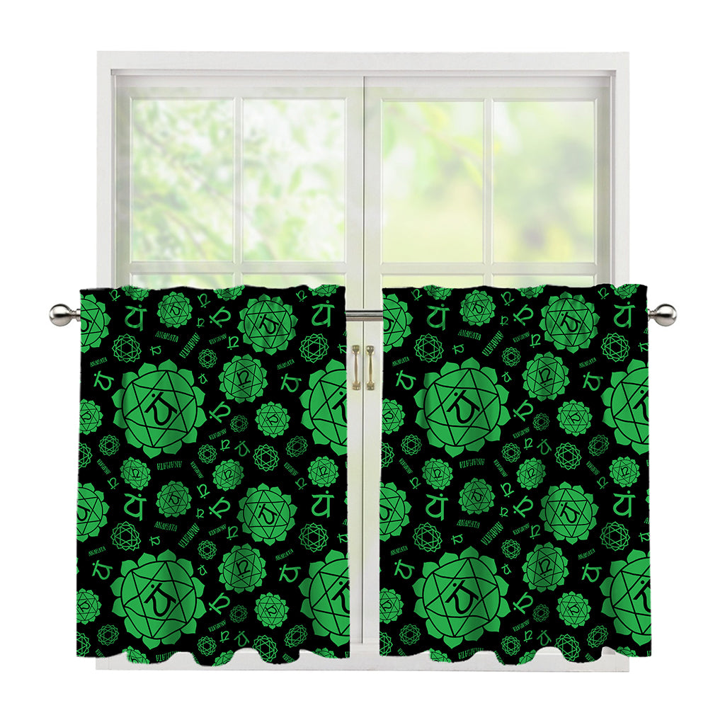 Anahata Chakra Pattern Print Tier Curtains