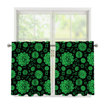 Anahata Chakra Pattern Print Tier Curtains