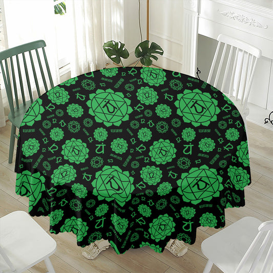 Anahata Chakra Pattern Print Waterproof Round Tablecloth