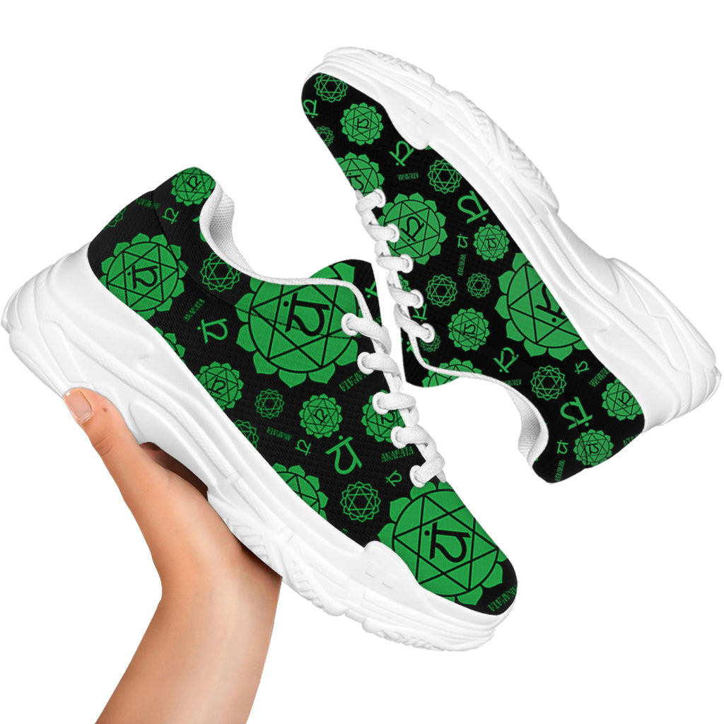 Anahata Chakra Pattern Print White Chunky Shoes