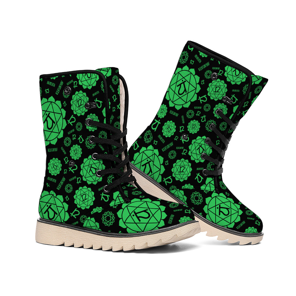 Anahata Chakra Pattern Print Winter Boots