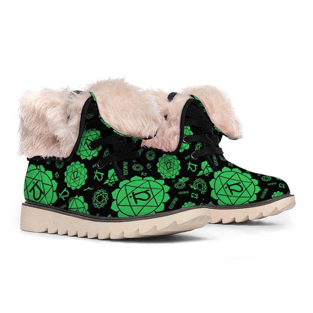 Anahata Chakra Pattern Print Winter Boots