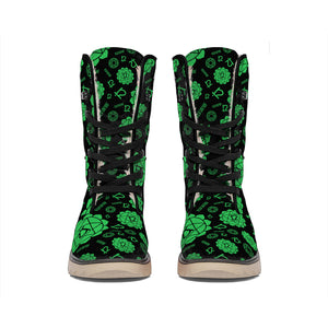 Anahata Chakra Pattern Print Winter Boots