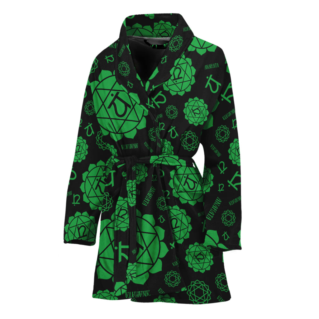 Anahata Chakra Pattern Print Women's Bathrobe