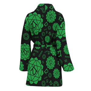 Anahata Chakra Pattern Print Women's Bathrobe