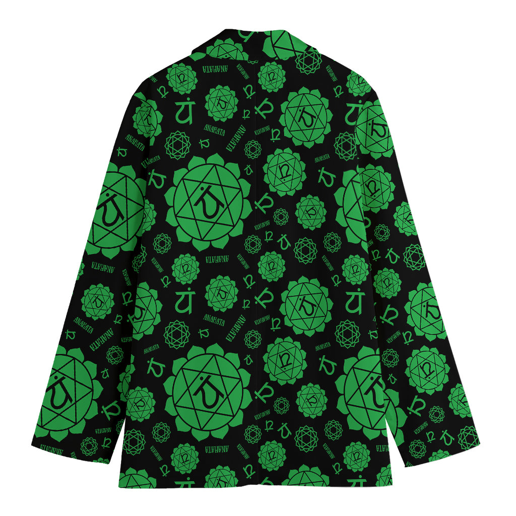 Anahata Chakra Pattern Print Women's Cotton Blazer