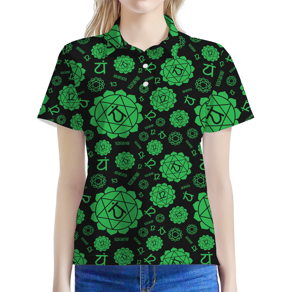 Anahata Chakra Pattern Print Women's Polo Shirt