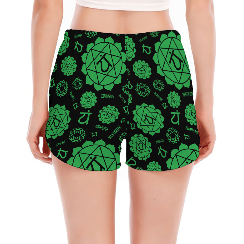 Anahata Chakra Pattern Print Women's Split Running Shorts