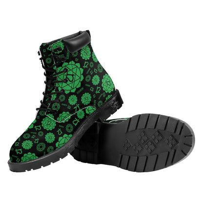 Anahata Chakra Pattern Print Work Boots