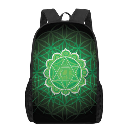 Anahata Chakra Spiritual Print 17 Inch Backpack