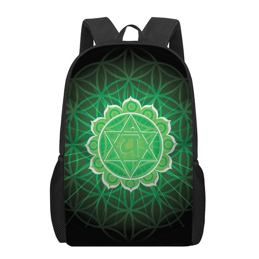 Anahata Chakra Spiritual Print 17 Inch Backpack