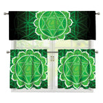 Anahata Chakra Spiritual Print 3 Piece Kitchen Curtains