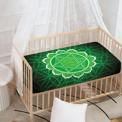 Anahata Chakra Spiritual Print Baby Crib Sheet