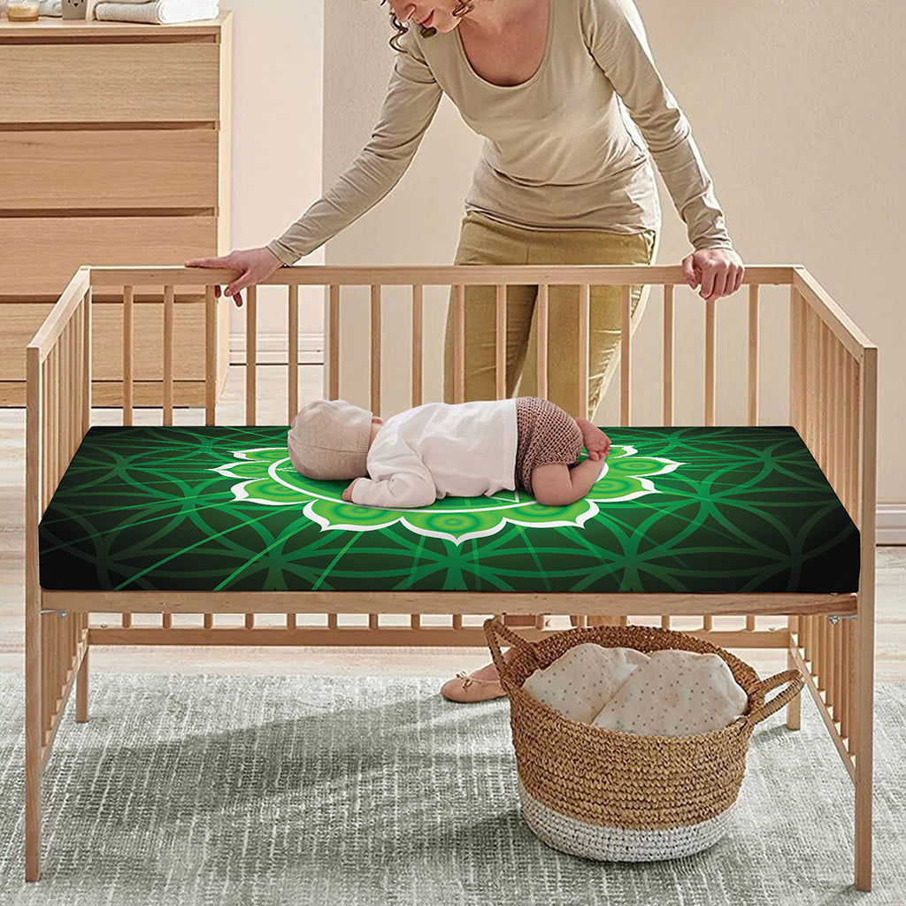Anahata Chakra Spiritual Print Baby Crib Sheet