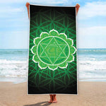 Anahata Chakra Spiritual Print Beach Towel