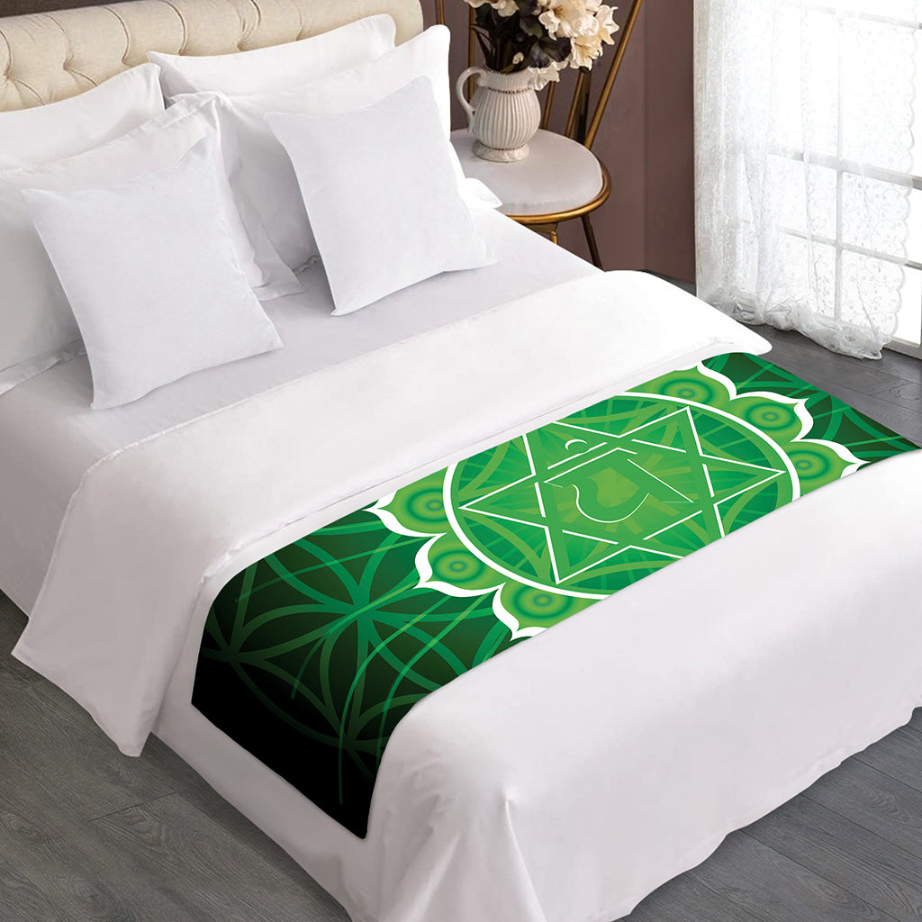 Anahata Chakra Spiritual Print Bed Runner