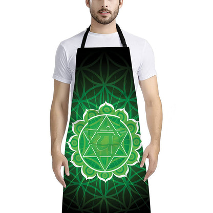 Anahata Chakra Spiritual Print Bib Apron With Pocket