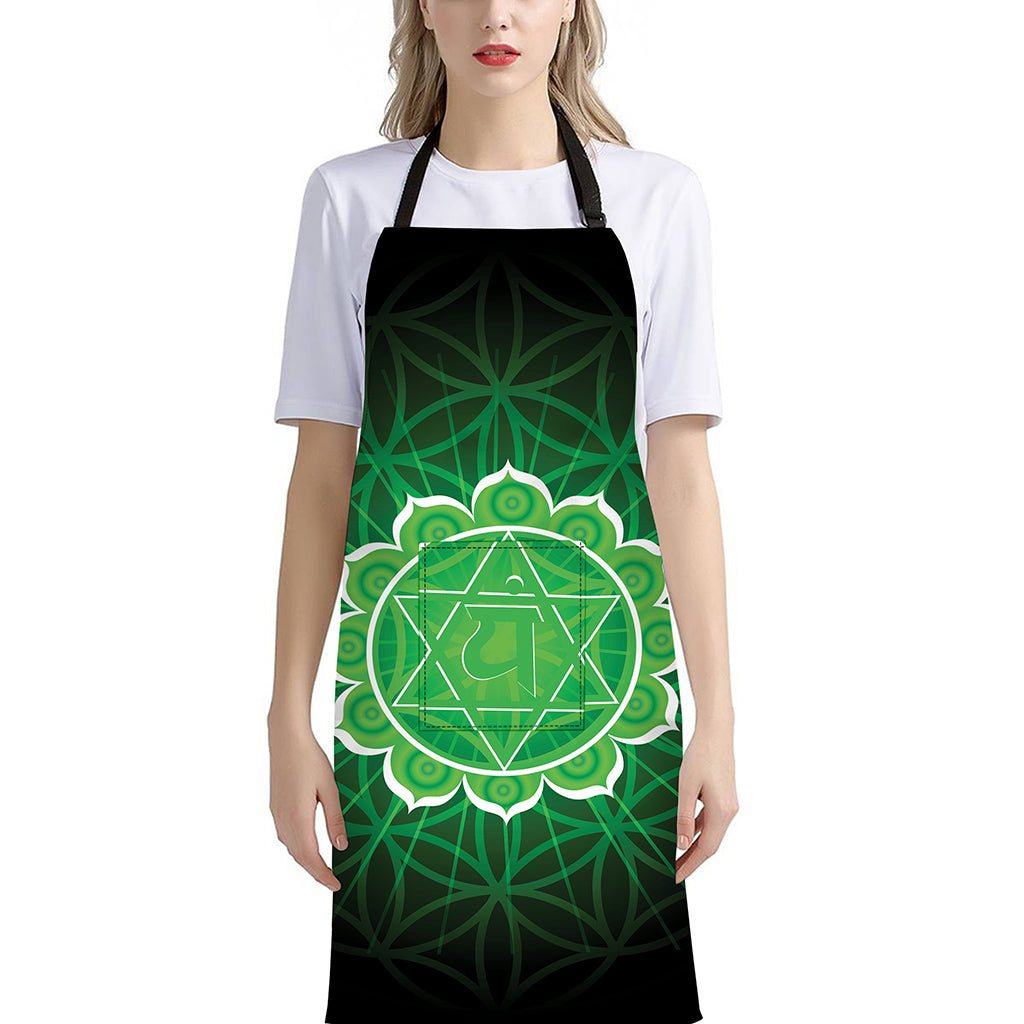 Anahata Chakra Spiritual Print Bib Apron With Pocket