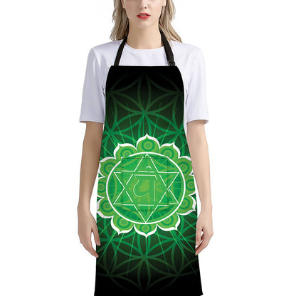Anahata Chakra Spiritual Print Bib Apron With Pocket