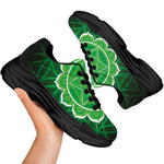 Anahata Chakra Spiritual Print Black Chunky Shoes