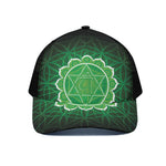Anahata Chakra Spiritual Print Black Mesh Trucker Cap