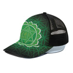 Anahata Chakra Spiritual Print Black Mesh Trucker Cap