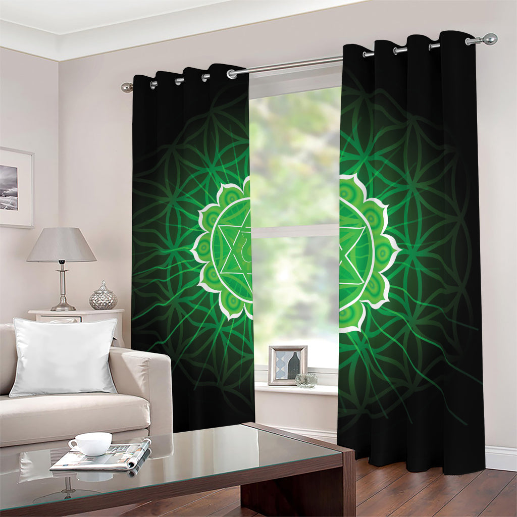 Anahata Chakra Spiritual Print Blackout Grommet Curtains