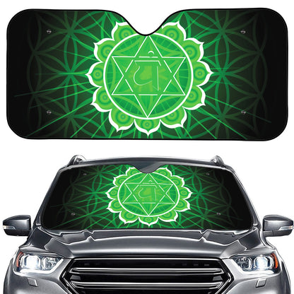 Anahata Chakra Spiritual Print Car Windshield Sun Shade